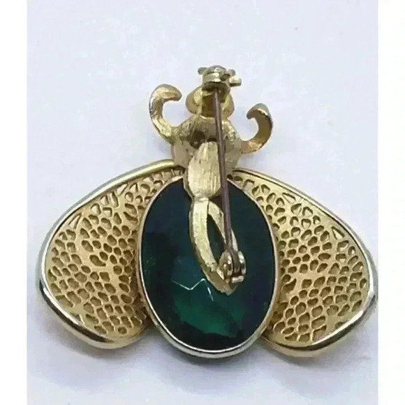 Vintage Large Bee Insect Flying Rhinestone Gold Tone Fancy Gift Statement Bug - Picture 5 of 8